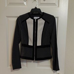 Calvin Klein Black and White Textured Blazer